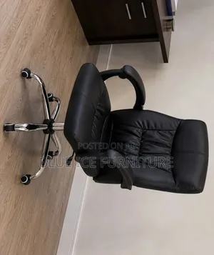 Black Executive Office Chair With Padded Backrest Armrests