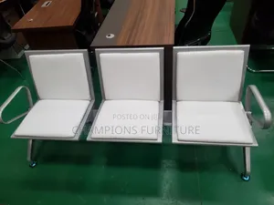 White Padding 3-Seater Link Chair