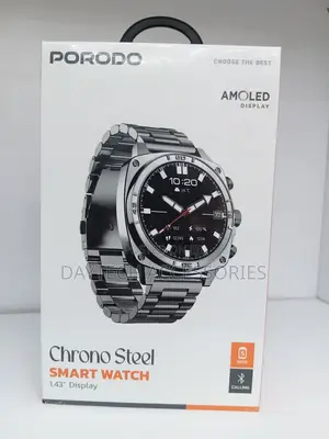 Porodo Chrono Steel Smartwatch 1.43 Inches Silver, PD-LFST171-SL