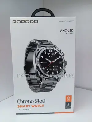 Porodo Chrono Steel Smartwatch 1.43 Inches Silver, PD-LFST171-SL