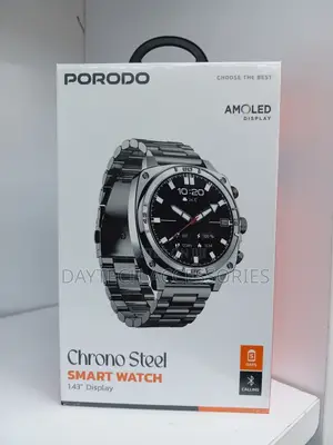 Porodo Chrono Steel Smartwatch 1.43 Inches Silver, PD-LFST171-SL