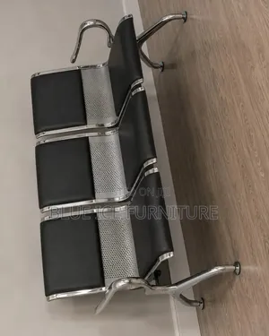 3-Seater Office Waiting Bench With Mesh Backrest Chrome Frame