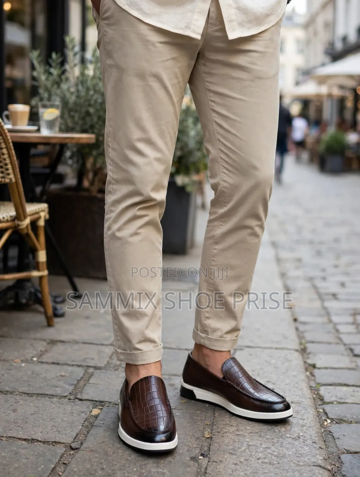 John Foster Italian Style Croc Embossed Slip-on Loafers