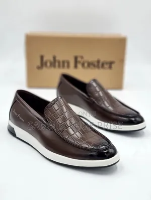 John Foster Italian Style Croc Embossed Slip-on Loafers