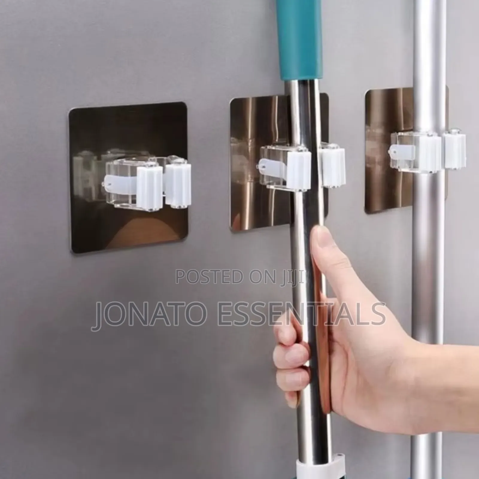 4Pcs Wall Mounted Mop and Broom Holder Clip Organizer