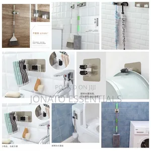 4Pcs Wall Mounted Mop and Broom Holder Clip Organizer