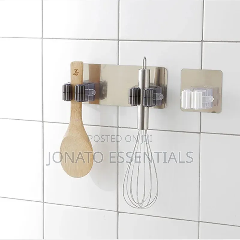 4Pcs Wall Mounted Mop and Broom Holder Clip Organizer