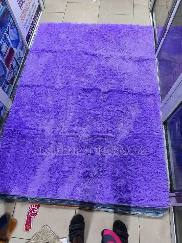 Plush Carpet for a Premium Look Purple and Red 7 by 8 Fluffy Carpet