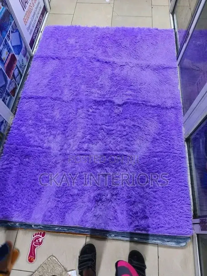 Plush Carpet for a Premium Look Purple and Red 7 by 8 Fluffy Carpet