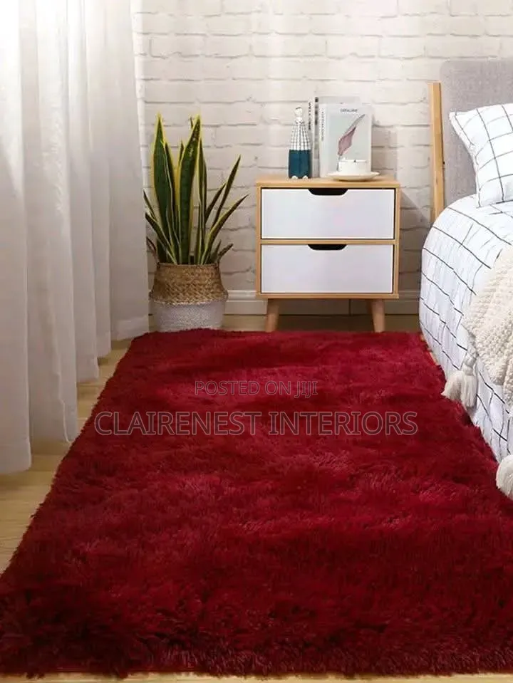 Plush Carpet for a Premium Look Purple and Red 7 by 8 Fluffy Carpet