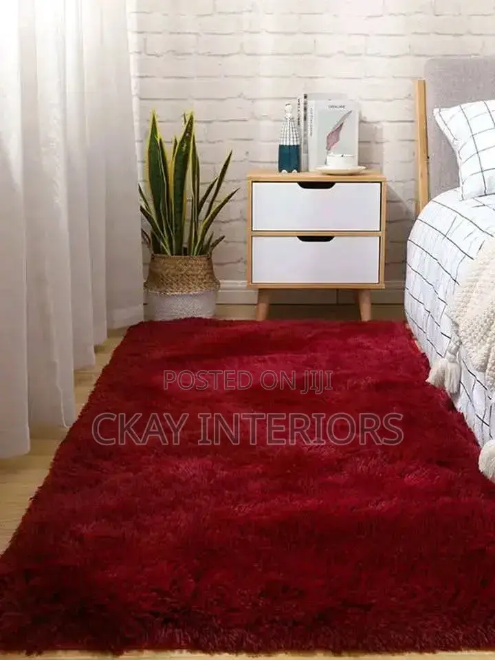 Plush Carpet for a Premium Look Purple and Red 7 by 8 Fluffy Carpet