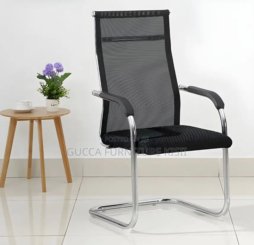 Visitors Chair; Mid-Back Mesh Office Chair