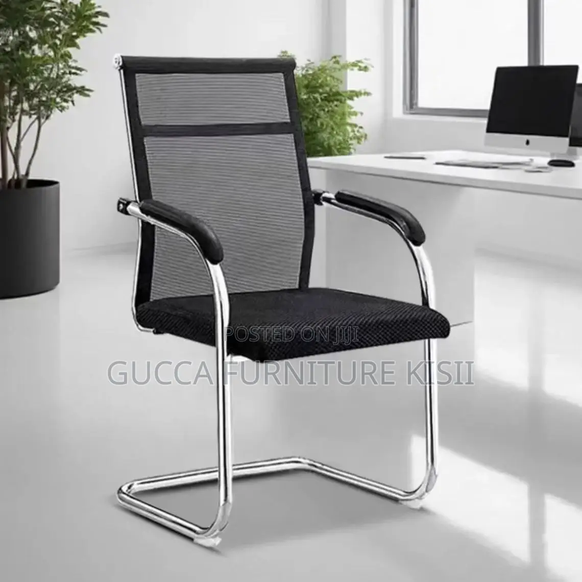 Visitors Chair; Mid-Back Mesh Office Chair