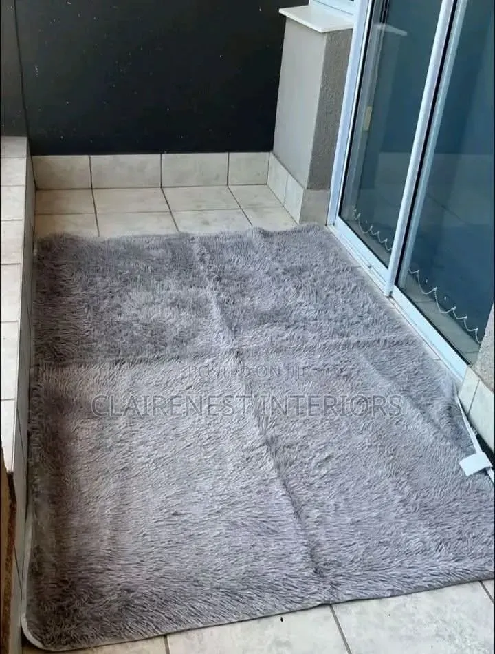 Light and Dark Grey 7 by 8 Fluffy Carpets