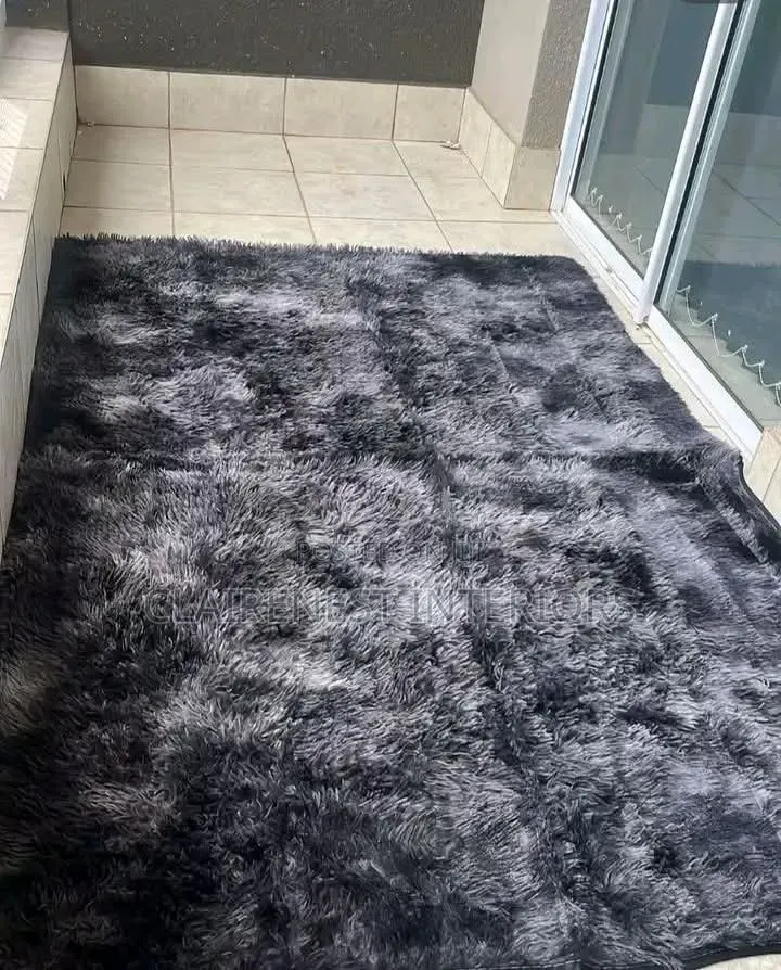Light and Dark Grey 7 by 8 Fluffy Carpets