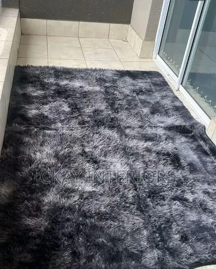 Light and Dark Grey 7 by 8 Fluffy Carpets