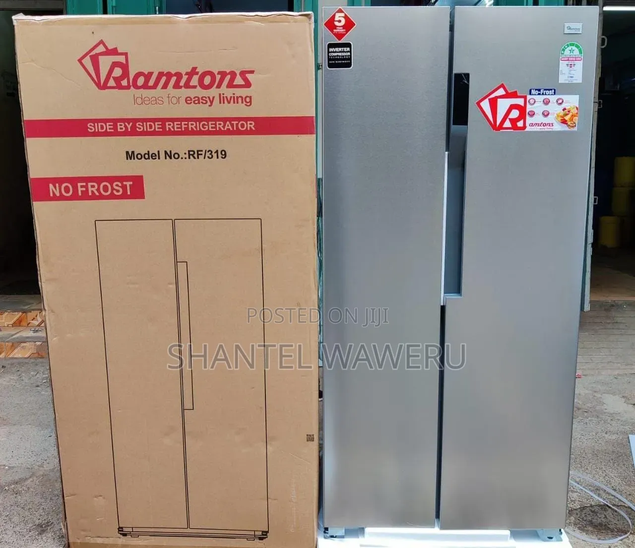 Ramtons Side by Side Fridge No Frost 430Litres RF319 at 89,000