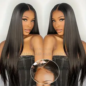 Straight 4×4 Glueless Lace Wig – 28 Inches 100% Brazilian Human Hair