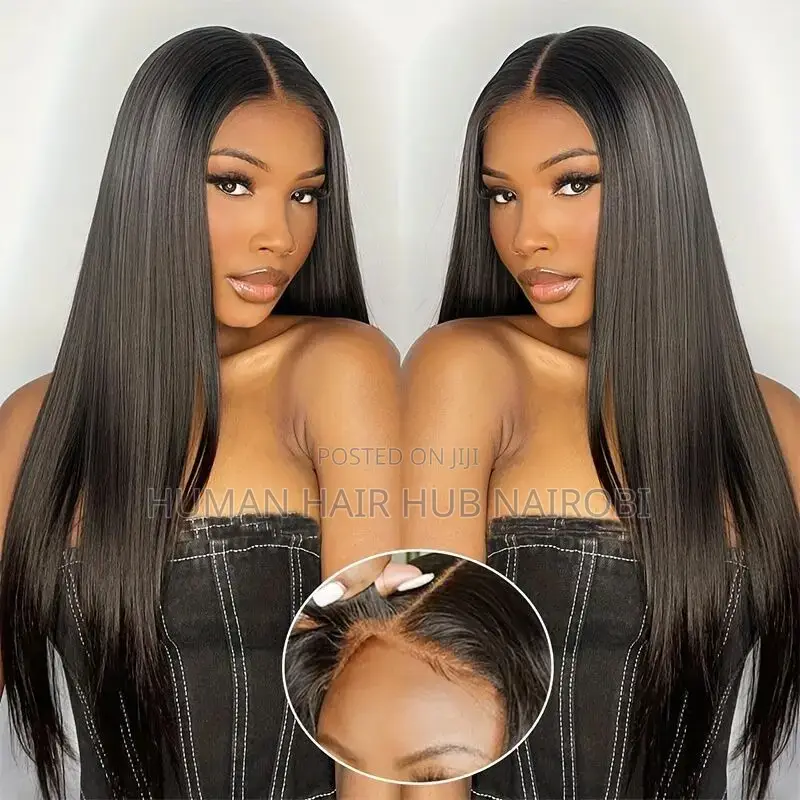Straight 4×4 Glueless Lace Wig – 28 Inches 100% Brazilian Human Hair