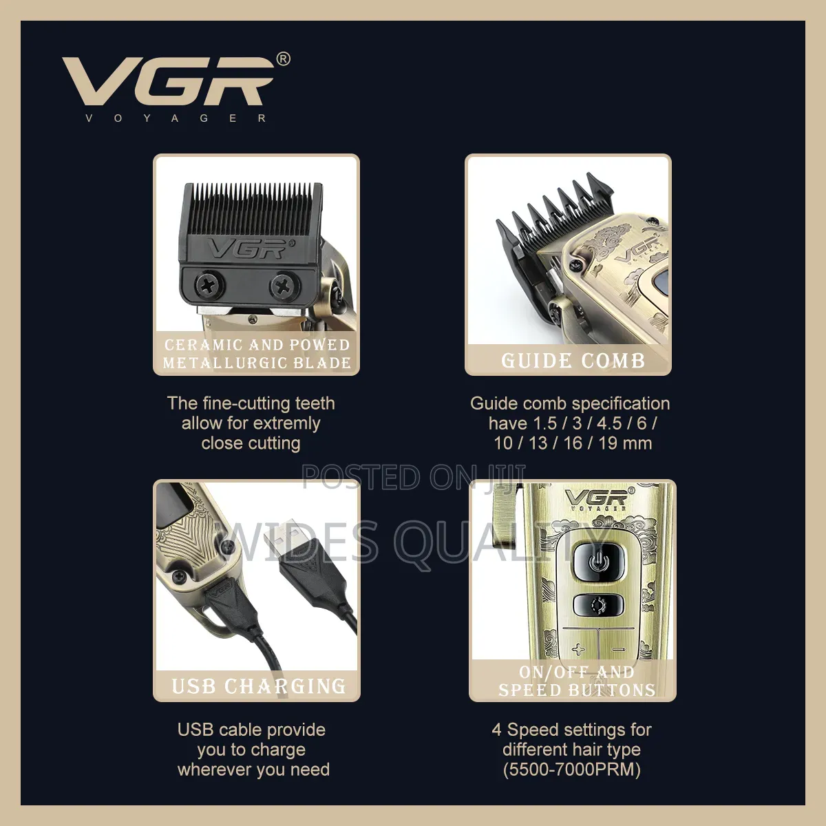 VGR Cordless Hair Clipper