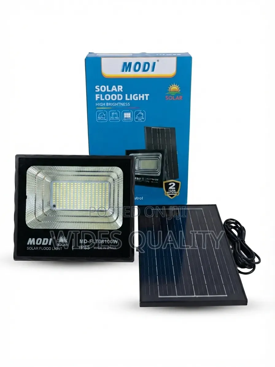 Modi 100W Solar Flood Light Outdoor, Weather-Resistant Security Light