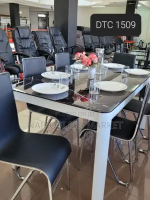 6 Sitter Glass Top Dining Table