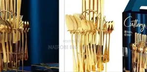 24 Pieces Gold Cutlery Set