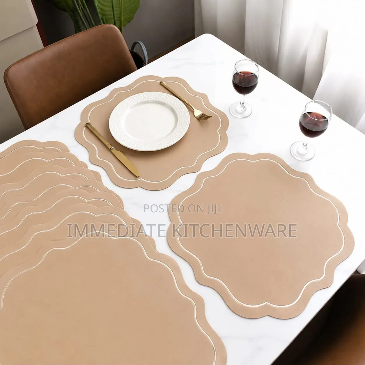 Round Faux Leather PVC Table Mats for Dinning