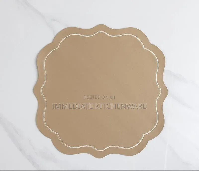 Round Faux Leather PVC Table Mats for Dinning