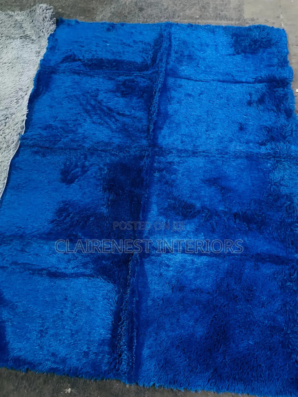 Feel the Comfort Beneath Every Step With Blue and Grey Fluffy Carpet