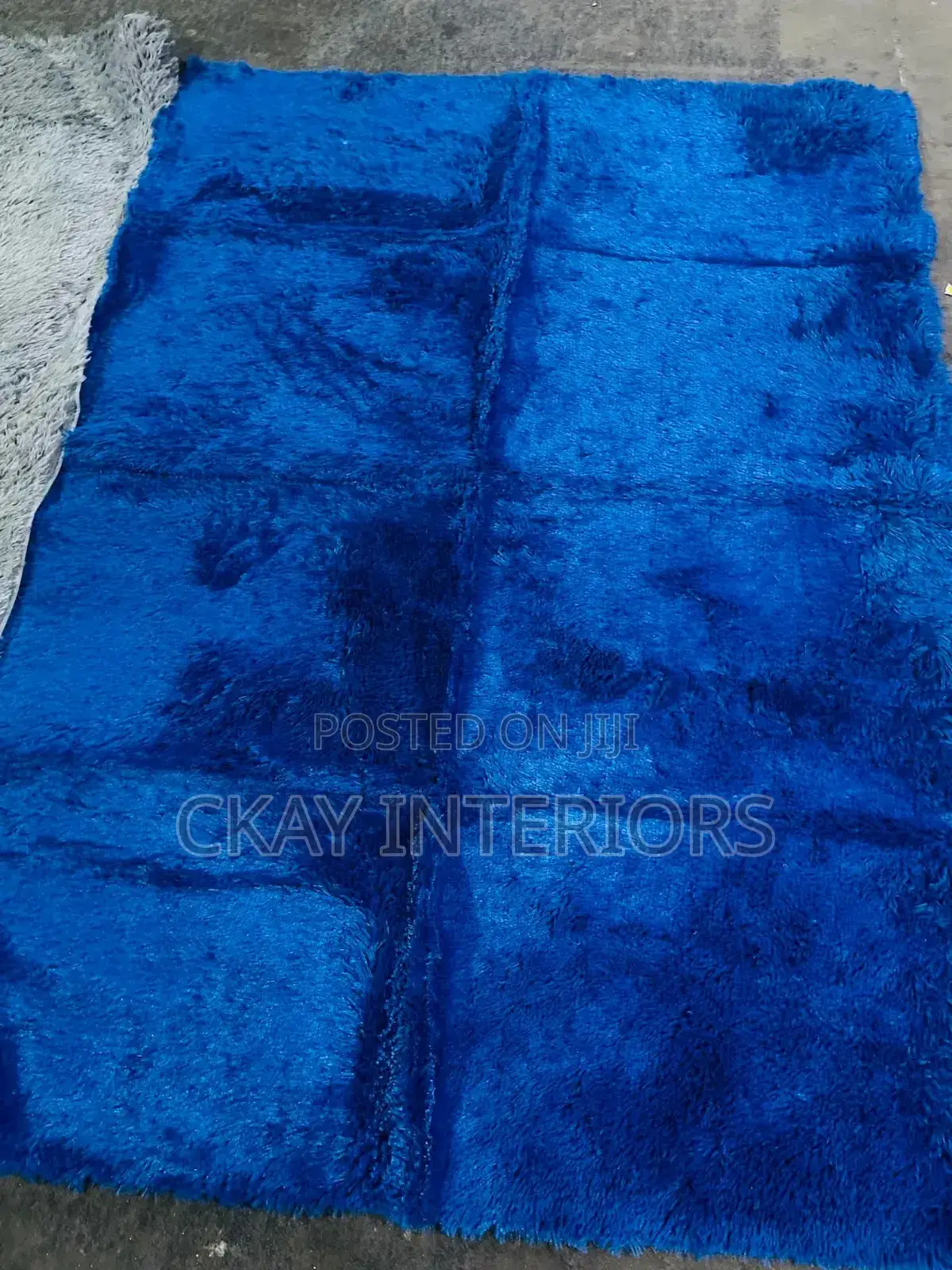 Feel the Comfort Beneath Every Step With Blue and Grey Fluffy Carpet