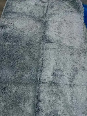 Feel the Comfort Beneath Every Step With Blue and Grey Fluffy Carpet