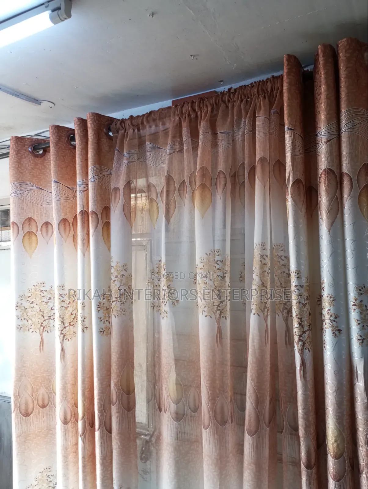 Chocolate Brown Floral Curtains