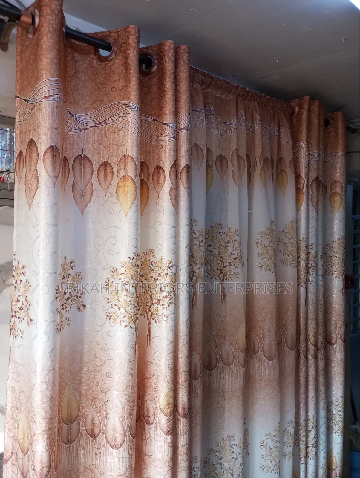 Chocolate Brown Floral Curtains