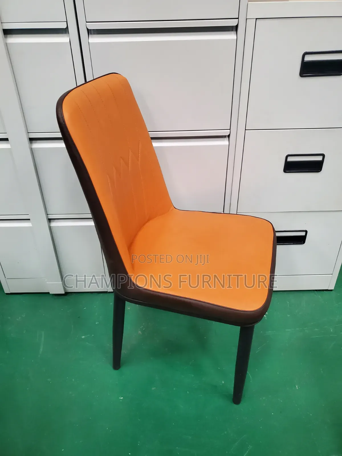 Orange and Brown Dining/Accent Chair