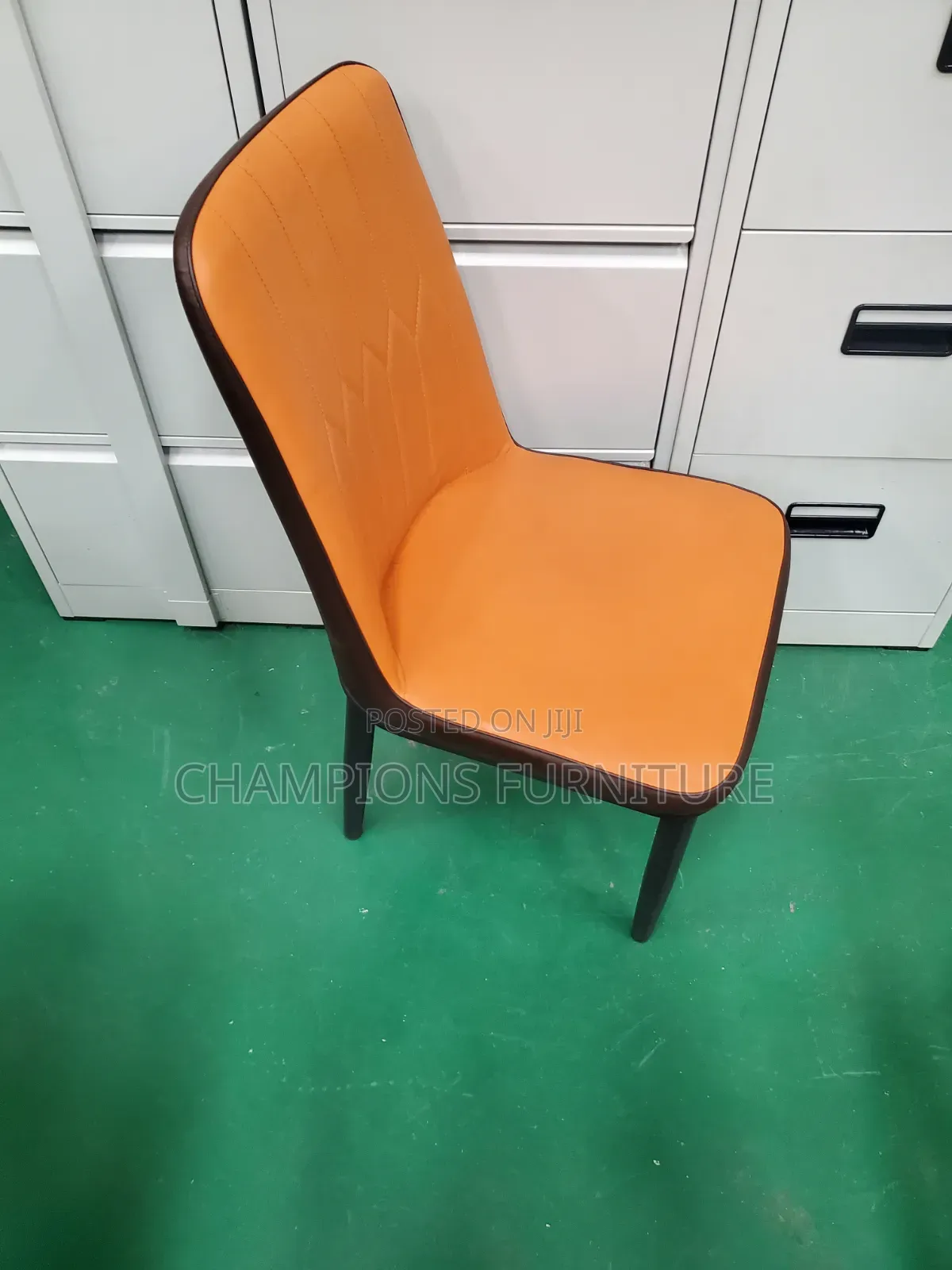Orange and Brown Dining/Accent Chair