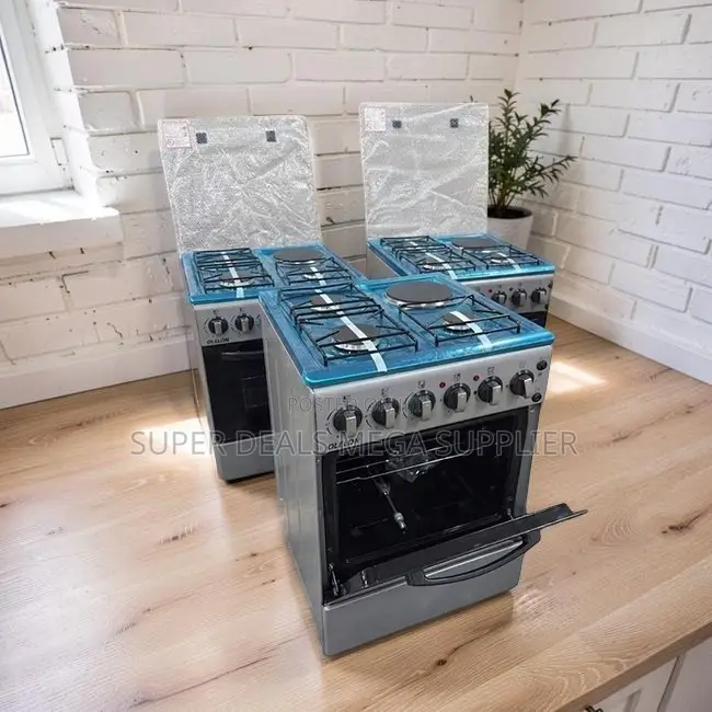 Bulk Prices Glass Lid 3 Gas Burners +1 Electric Free Standing Cookers