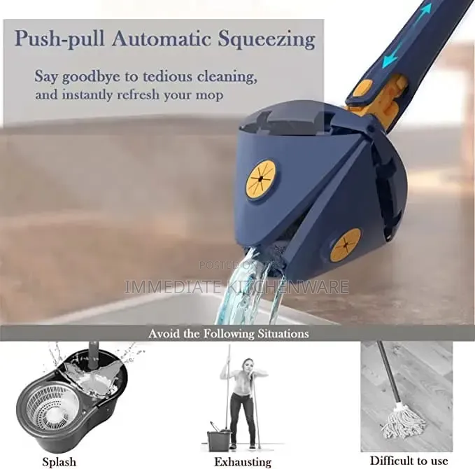 *Triangle Mop 360 Rotatable Extendable Adjustable Cleaning Mop
