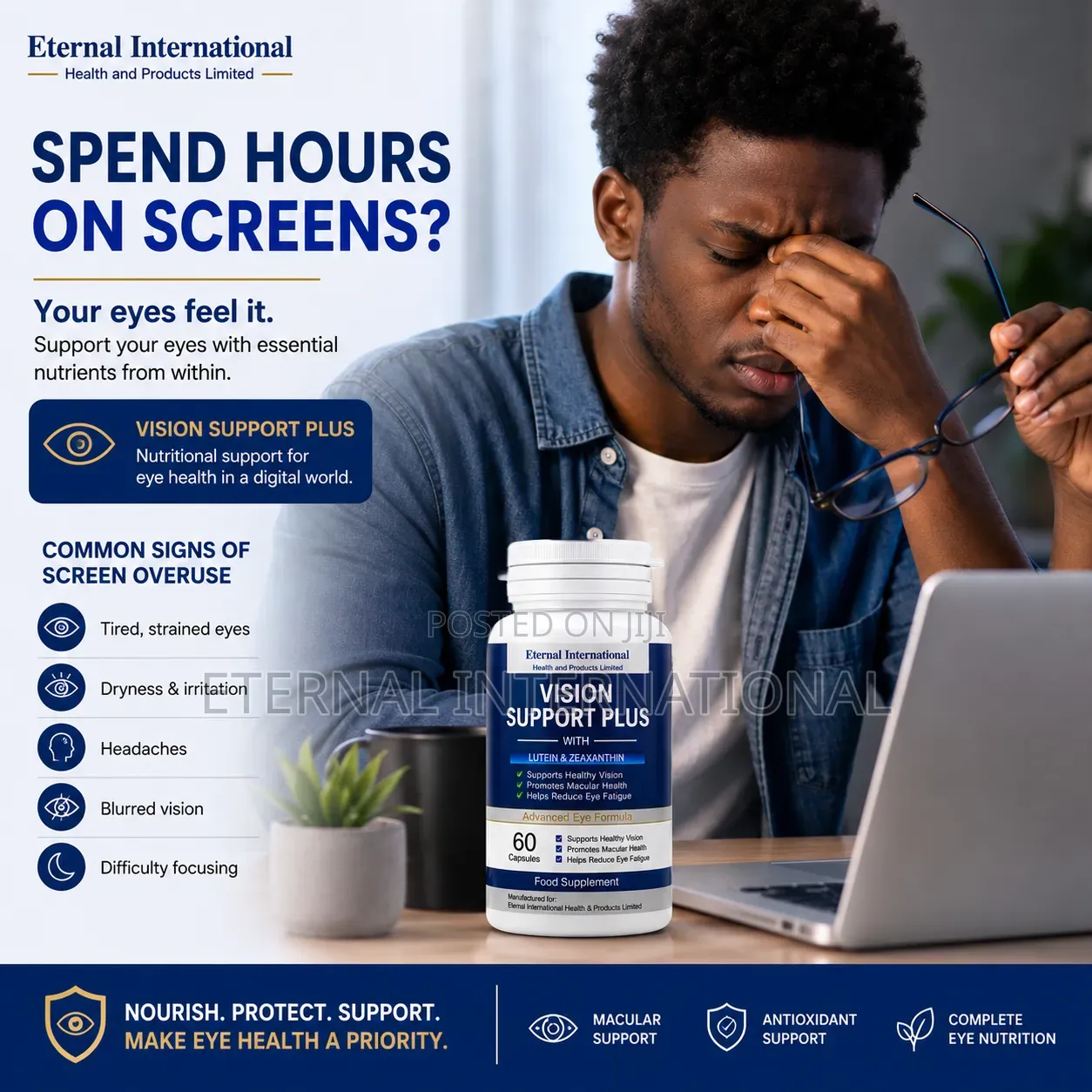Eternal Vision Support/ Lutein,Zeaxanthin for Eye Health Eye Strain
