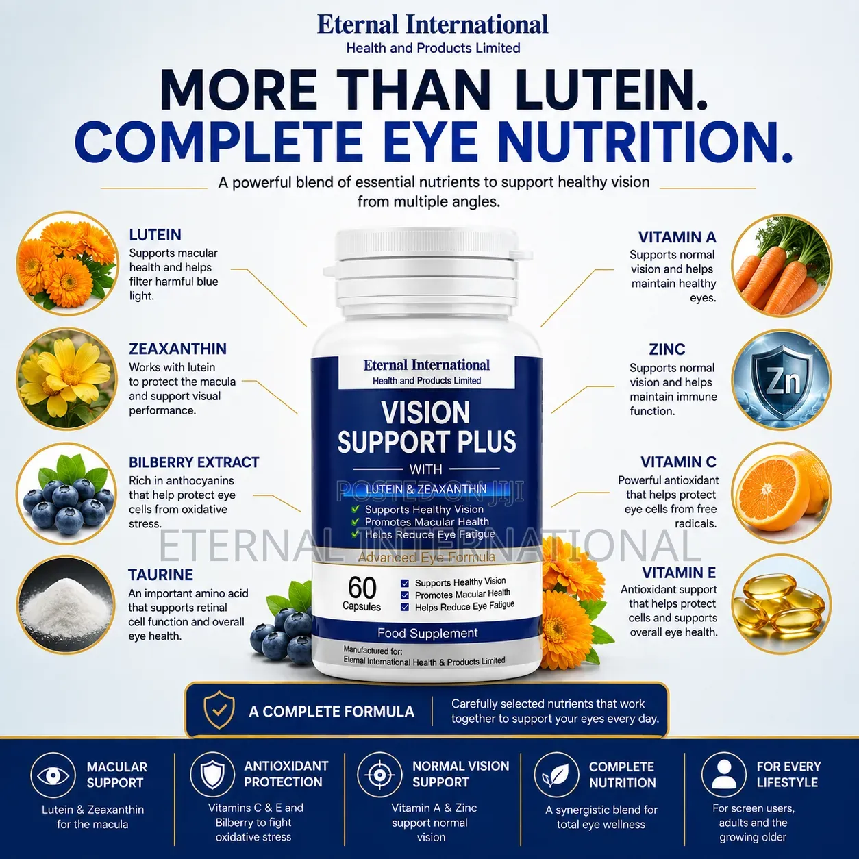 Eternal Vision Support/ Lutein,Zeaxanthin for Eye Health Eye Strain