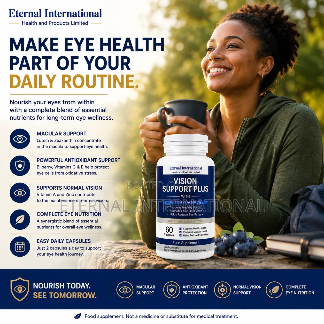 Eternal Vision Support/ Lutein,Zeaxanthin for Eye Health Eye Strain