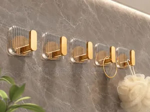 Punch-Free Strong Adhesive Acrylic Hooks Bathroom Kitchen
Set of 5