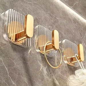 Punch-Free Strong Adhesive Acrylic Hooks Bathroom Kitchen
Set of 5