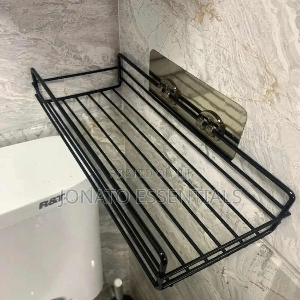 Heavy Duty No Drill Bathroom Wall Shelf Kitchen Storage Rack