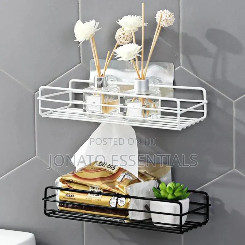 Heavy Duty No Drill Bathroom Wall Shelf Kitchen Storage Rack