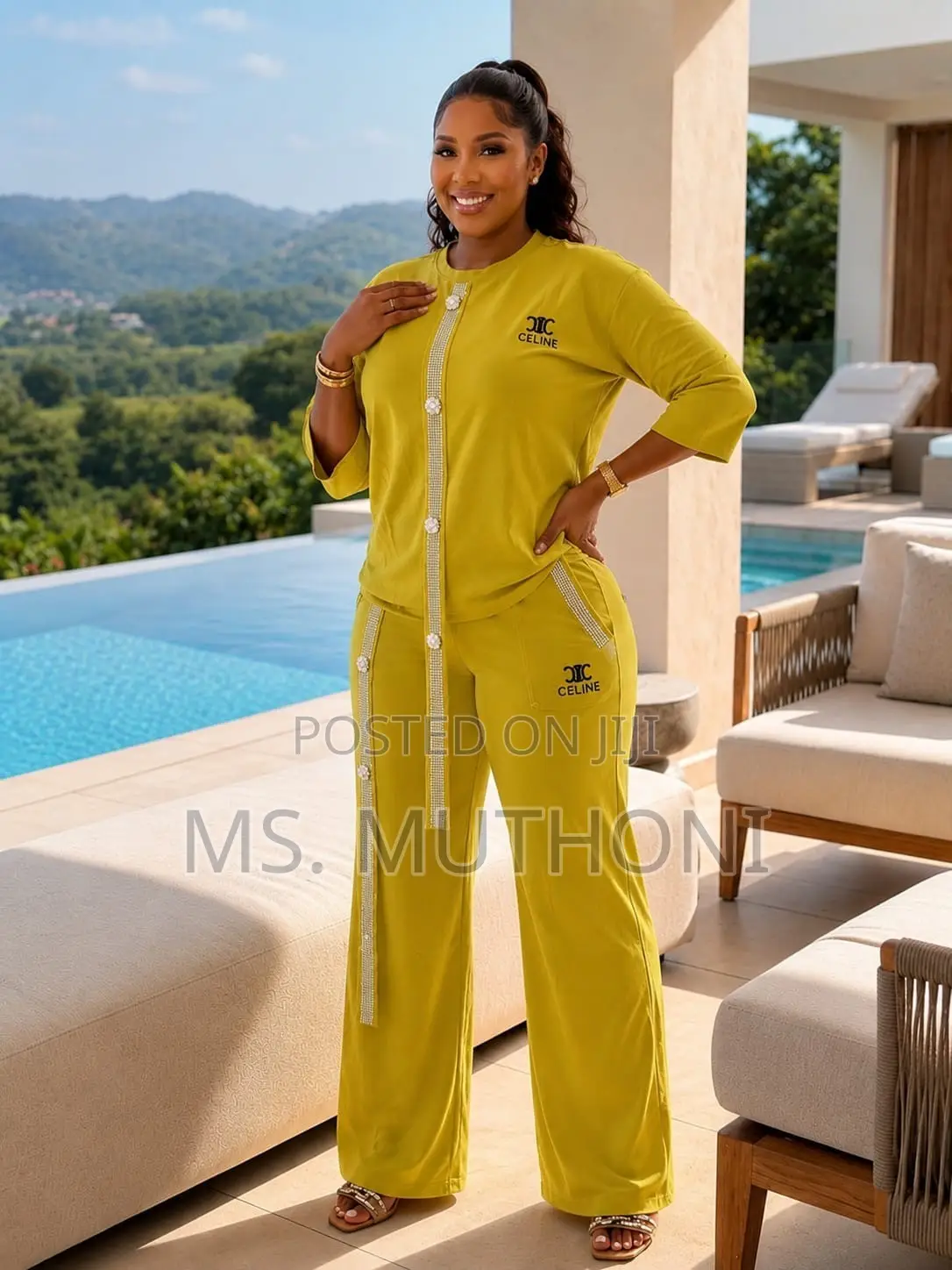 CELINE Very Good Cotton Tracksuit Fabric