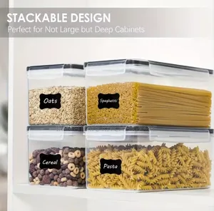 4pcs Transparent Airtight Food Storage Containers With Lids.