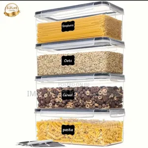 4pcs Transparent Airtight Food Storage Containers With Lids.