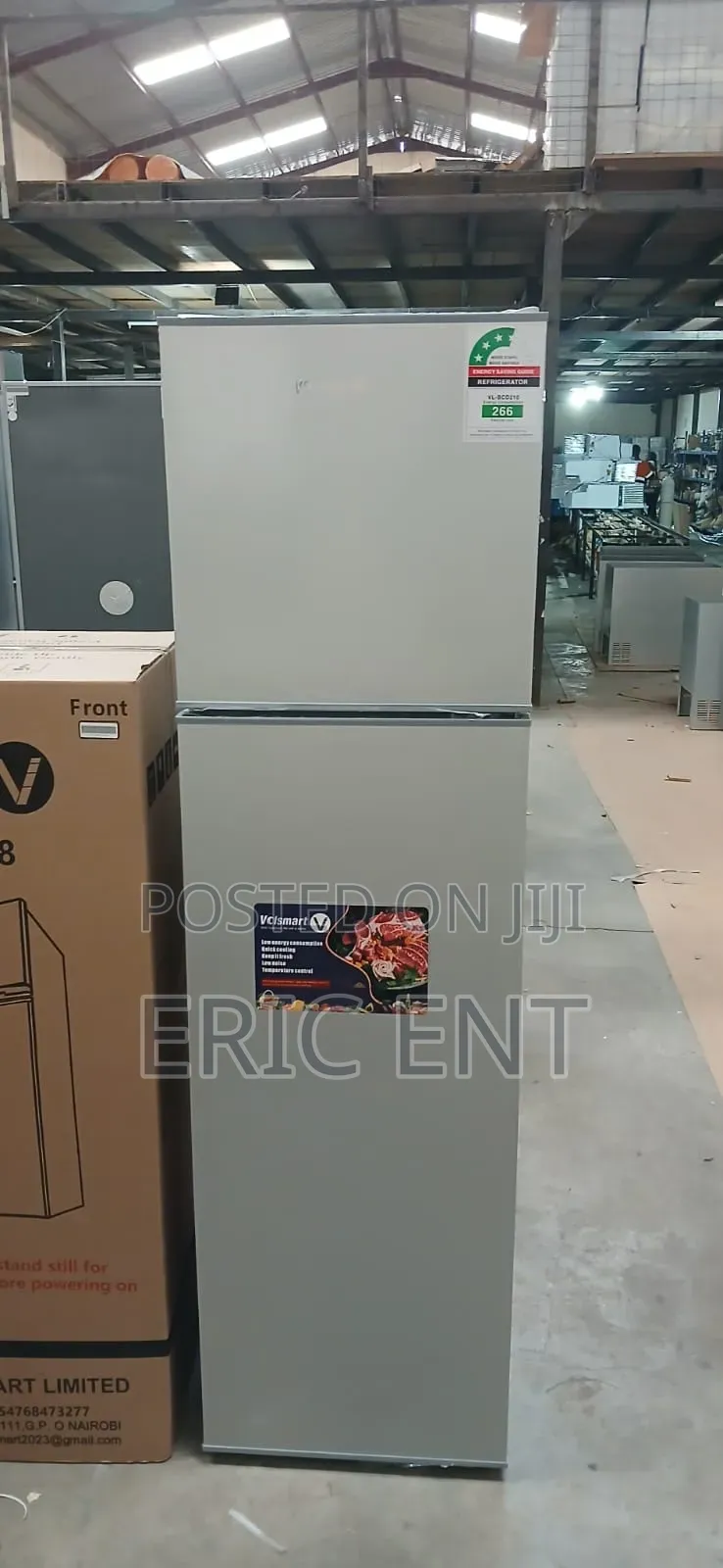 Silver Volsmart 108 Litres Double Door Refrigerator