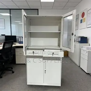 2-Door Half Glass File Metal Cabinet